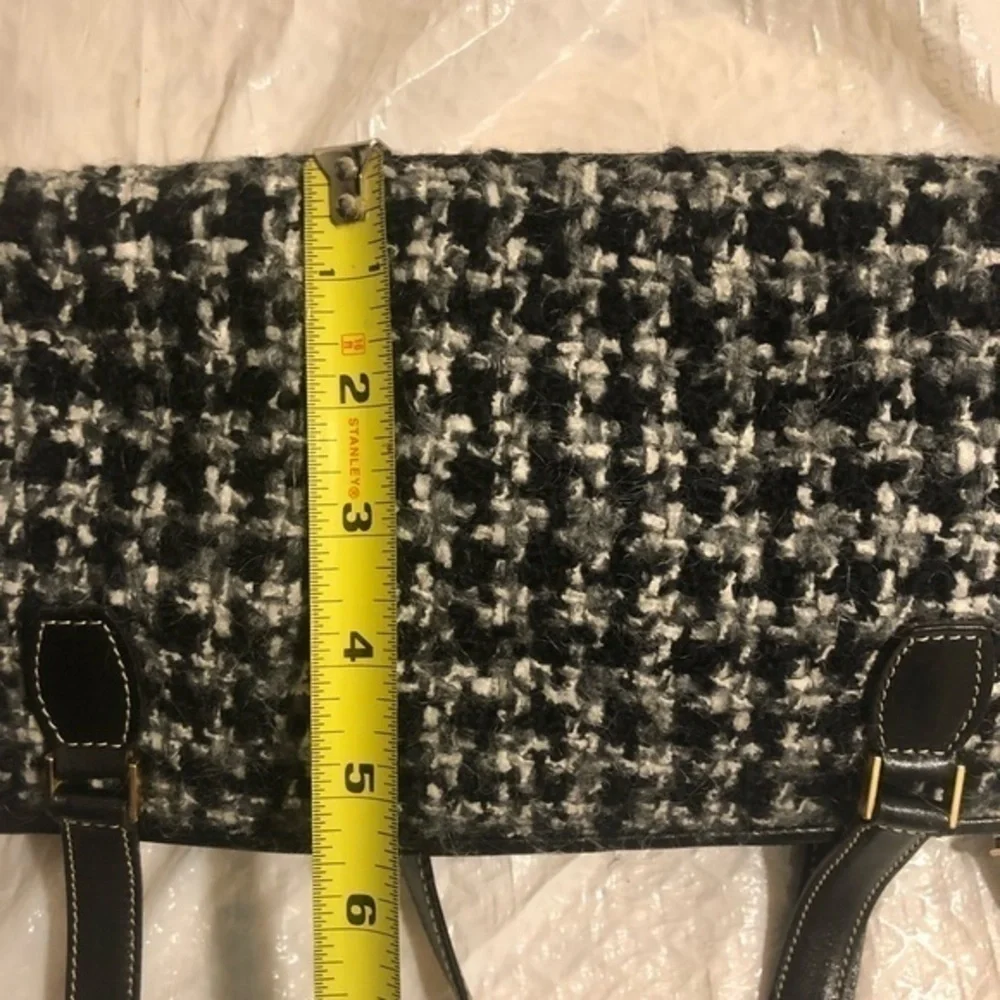 Kate spade black gray and white wool bag made in Italy